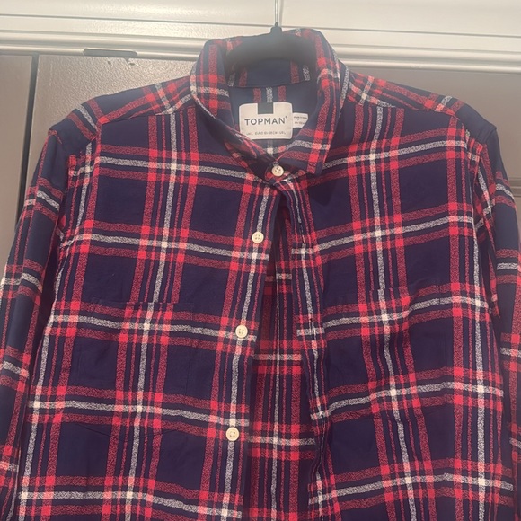 Top Man Plaid Button Up - Picture 2 of 4